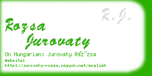 rozsa jurovaty business card
